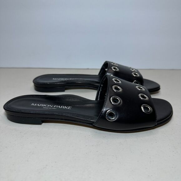 Marion Parke Black Cora Padded Leather Slide Sandal Shoes Women's 4.5-5/35 NWOB - Picture 9 of 15